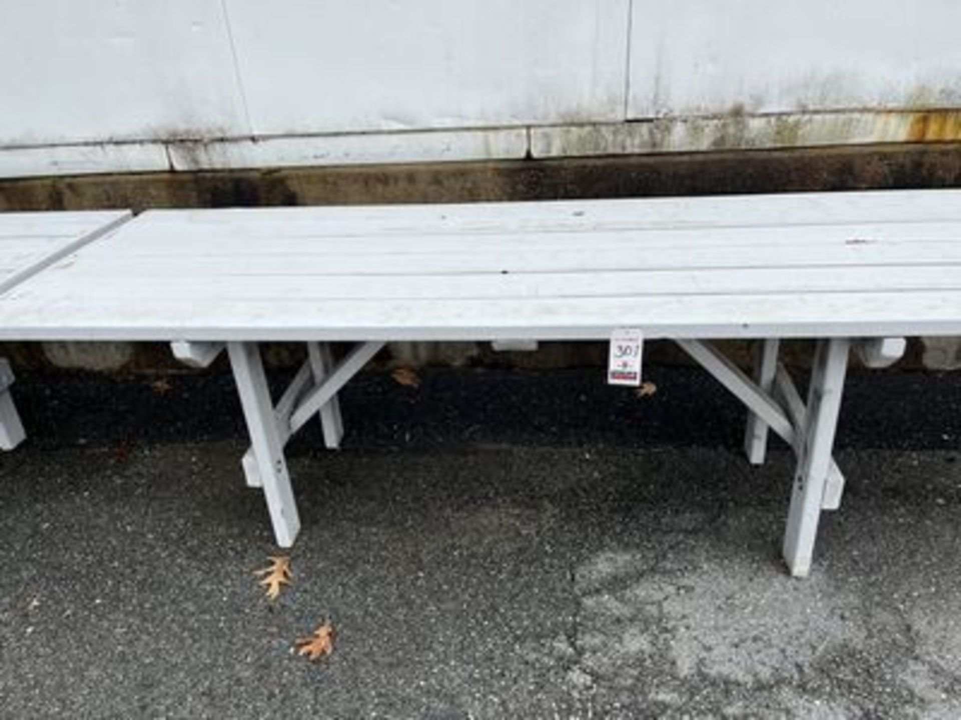 8'X34" GRAY WOODEN PICNIC TABLE