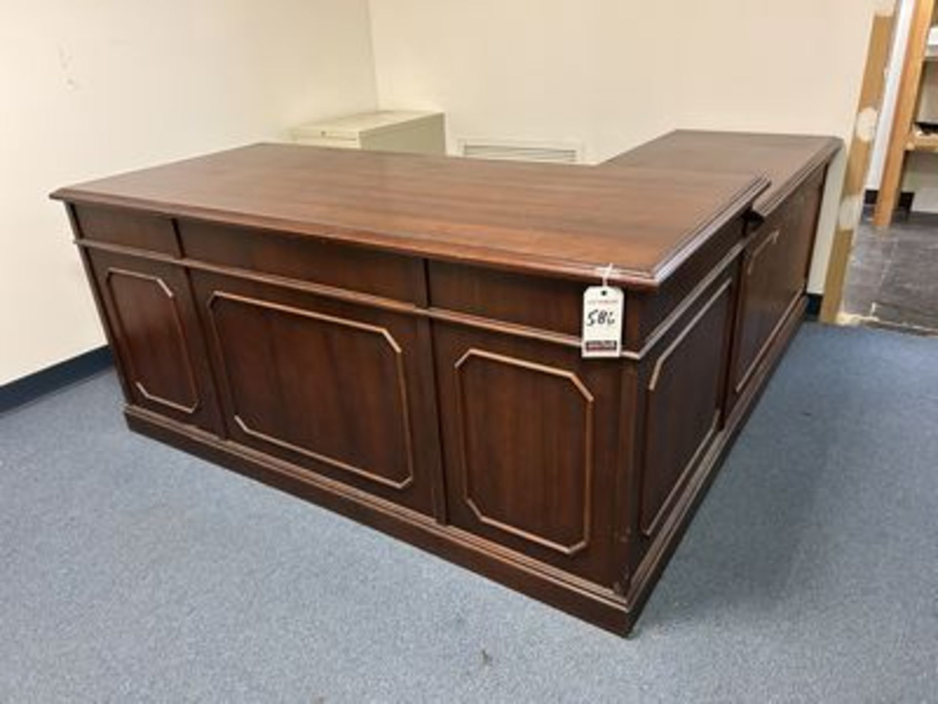 5'X6" L-SHAPED WOOD EXEC. DESK