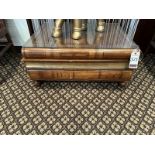 3' WOOD "BOOK" COFFEE TABLE W/ GLASS TOP