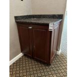 34"X26" 2D WOOD STOR. COUNTER W/ GRANITE TOP