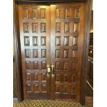 30"X96" MAHOGANY DOORS W/ BRASS HANDLES