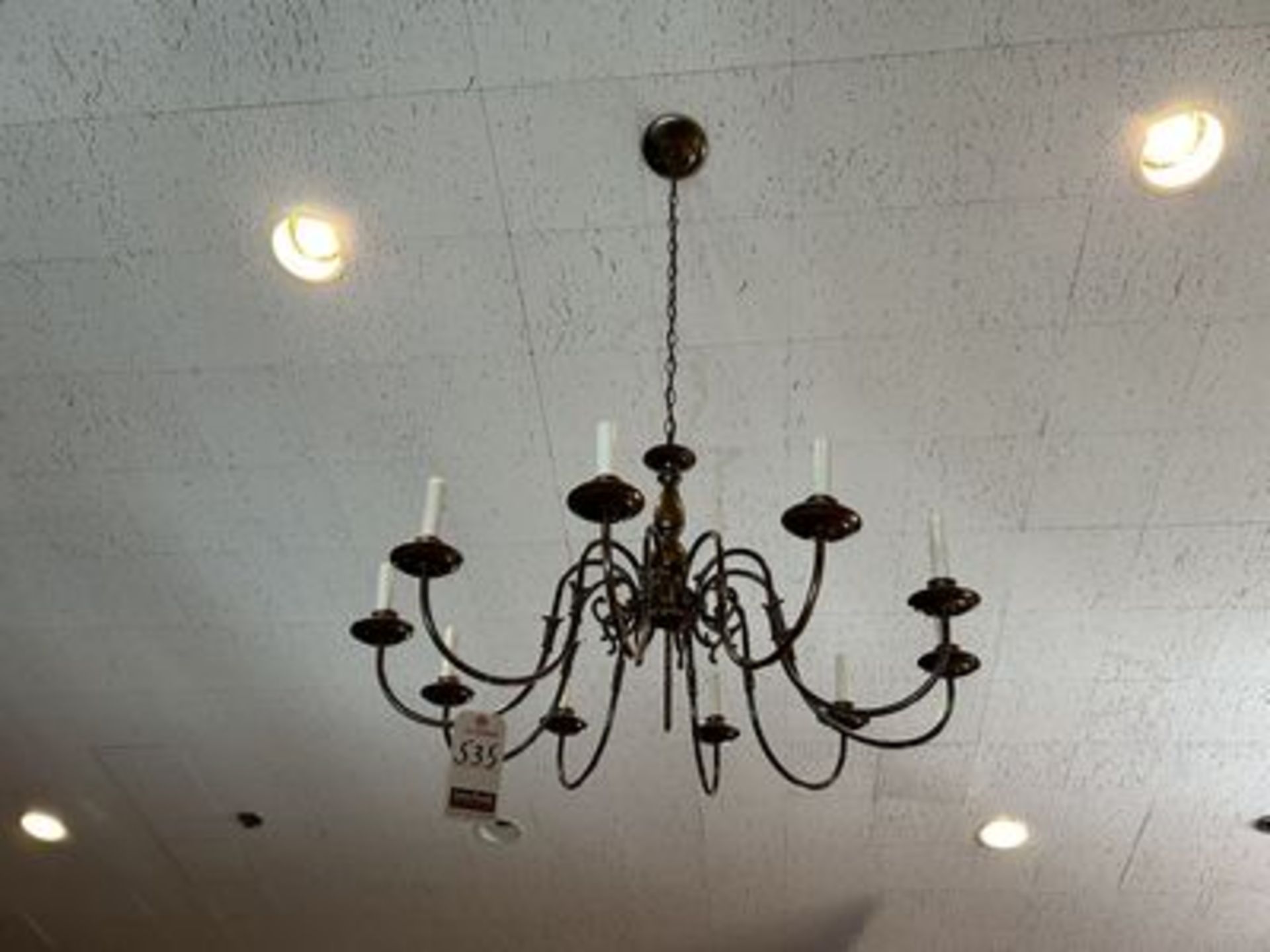 10-LIGHT BRASS CHANDELIER