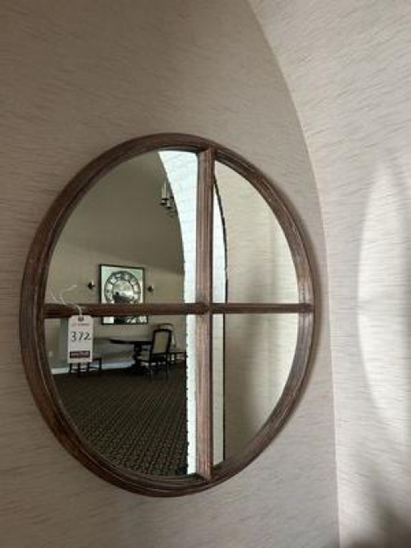 45" DIA. WOOD FRAMED MIRROR