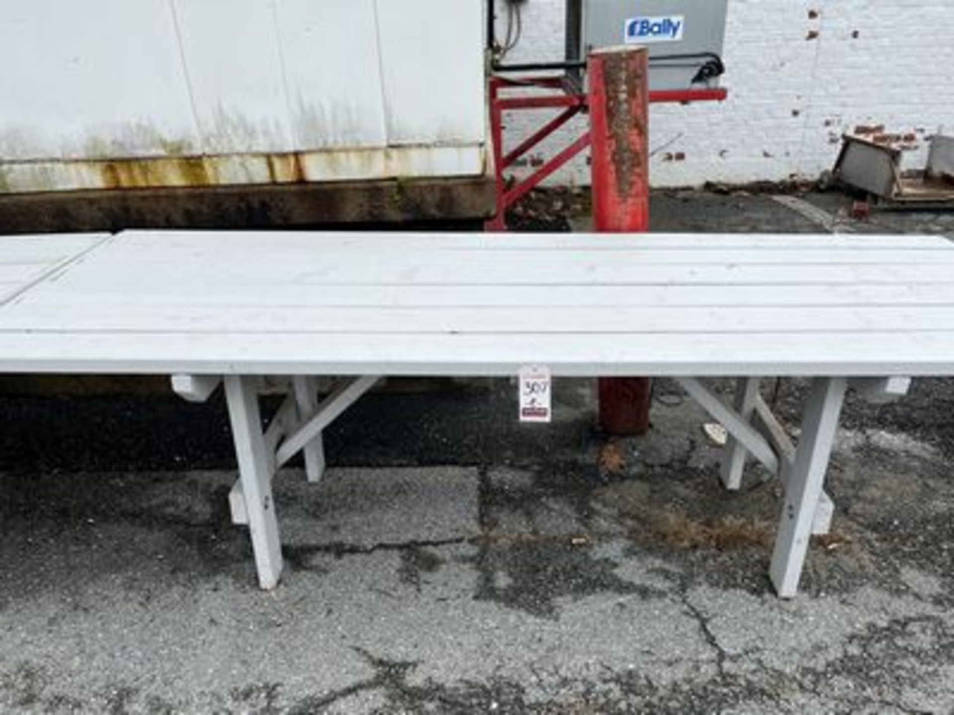 8'X34" GRAY WOODEN PICNIC TABLE