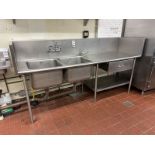8' S.S. 2-COMPARTMENT DEEP SINK W/ DRAINBOARDS