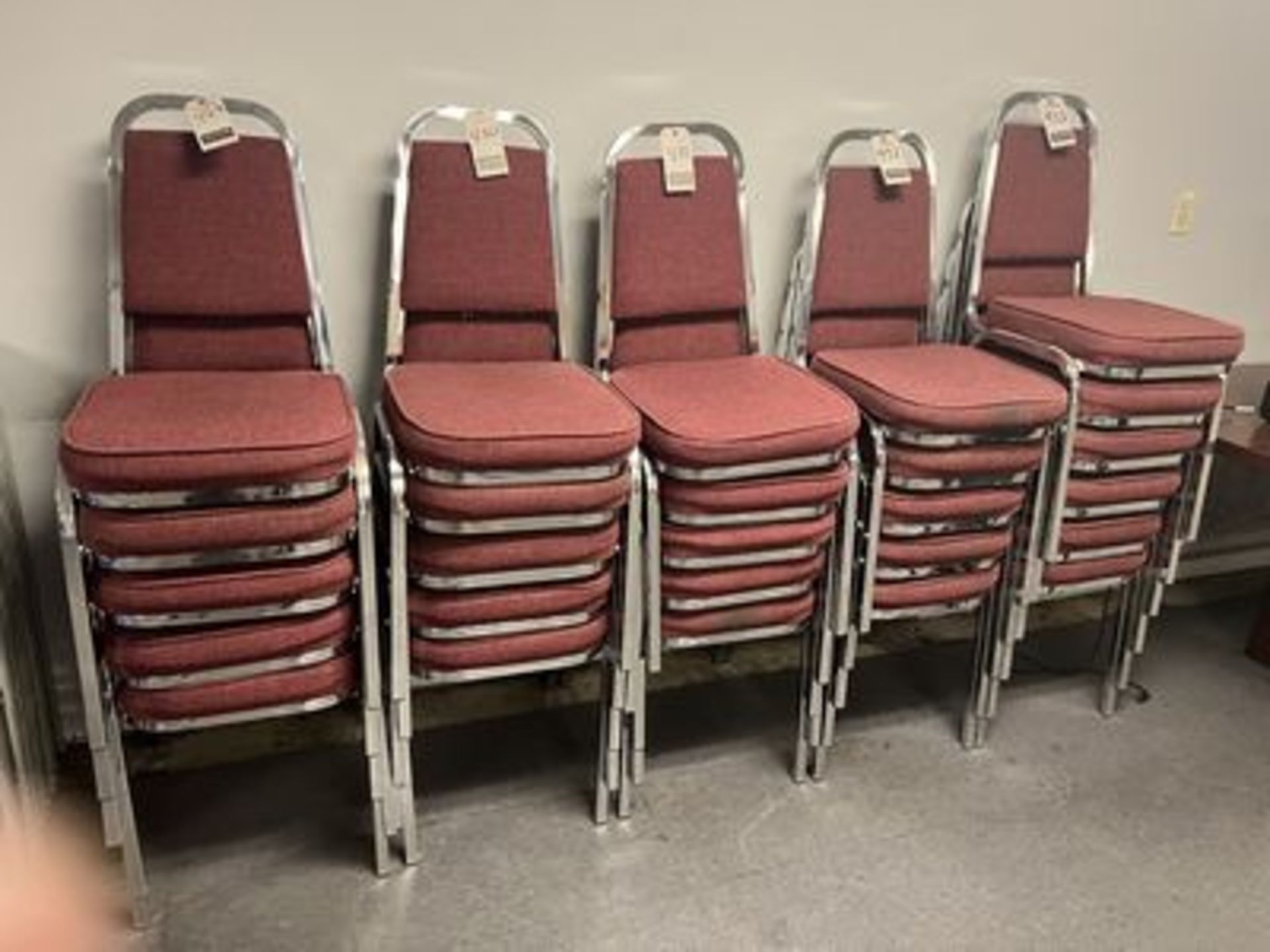 UPH. & CHROME STACK CHAIRS