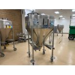 Zanchetta Portable Stainless Steel Tank, Aproximate 1000 Liter Dish Top Cone Bottom. Top Manway, Cen