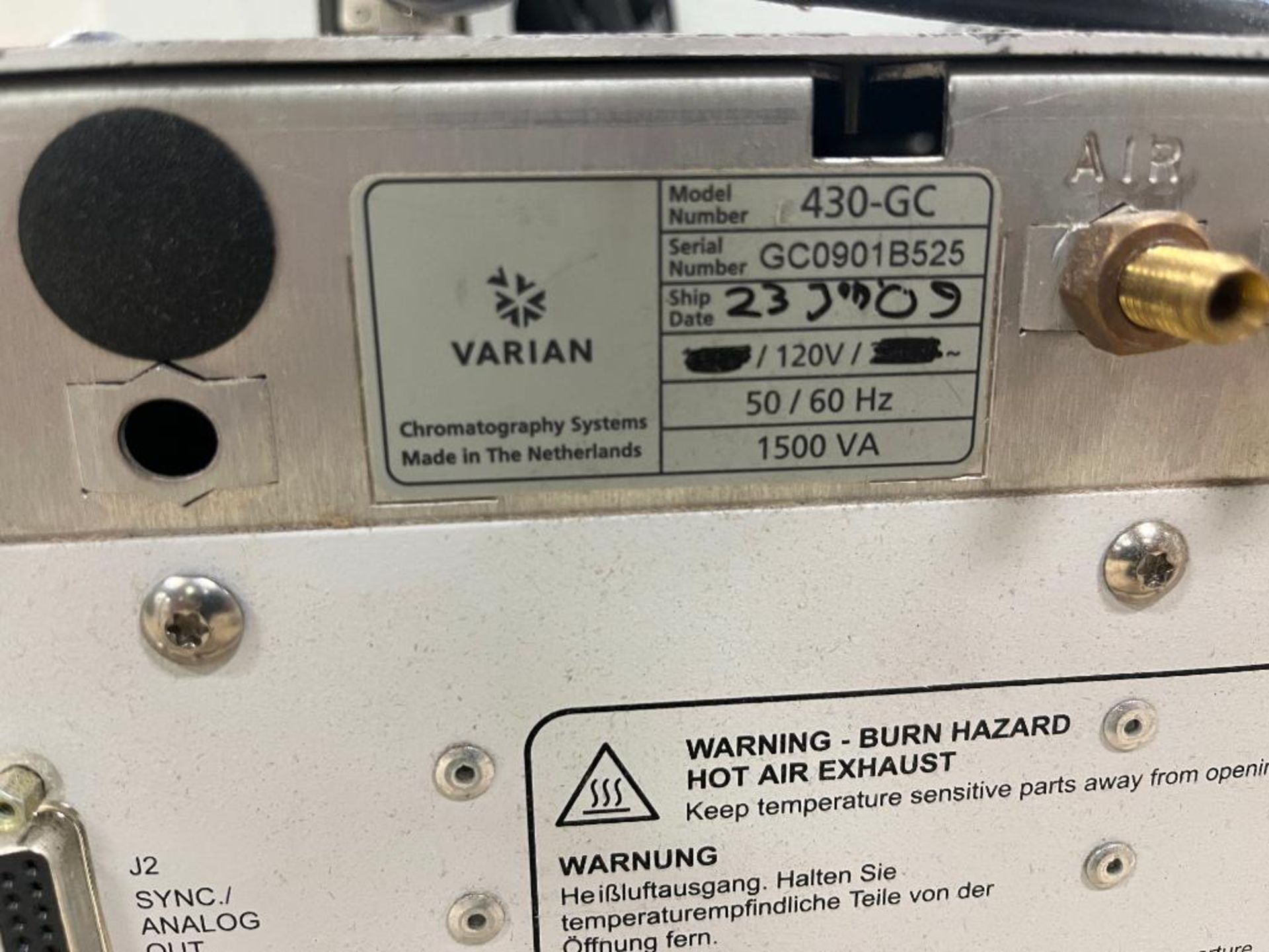 Varian 430-GC Gas Chromatograph, Serial Number GC0901B525 with Varian CP8400 Auto Sampler - Image 6 of 12