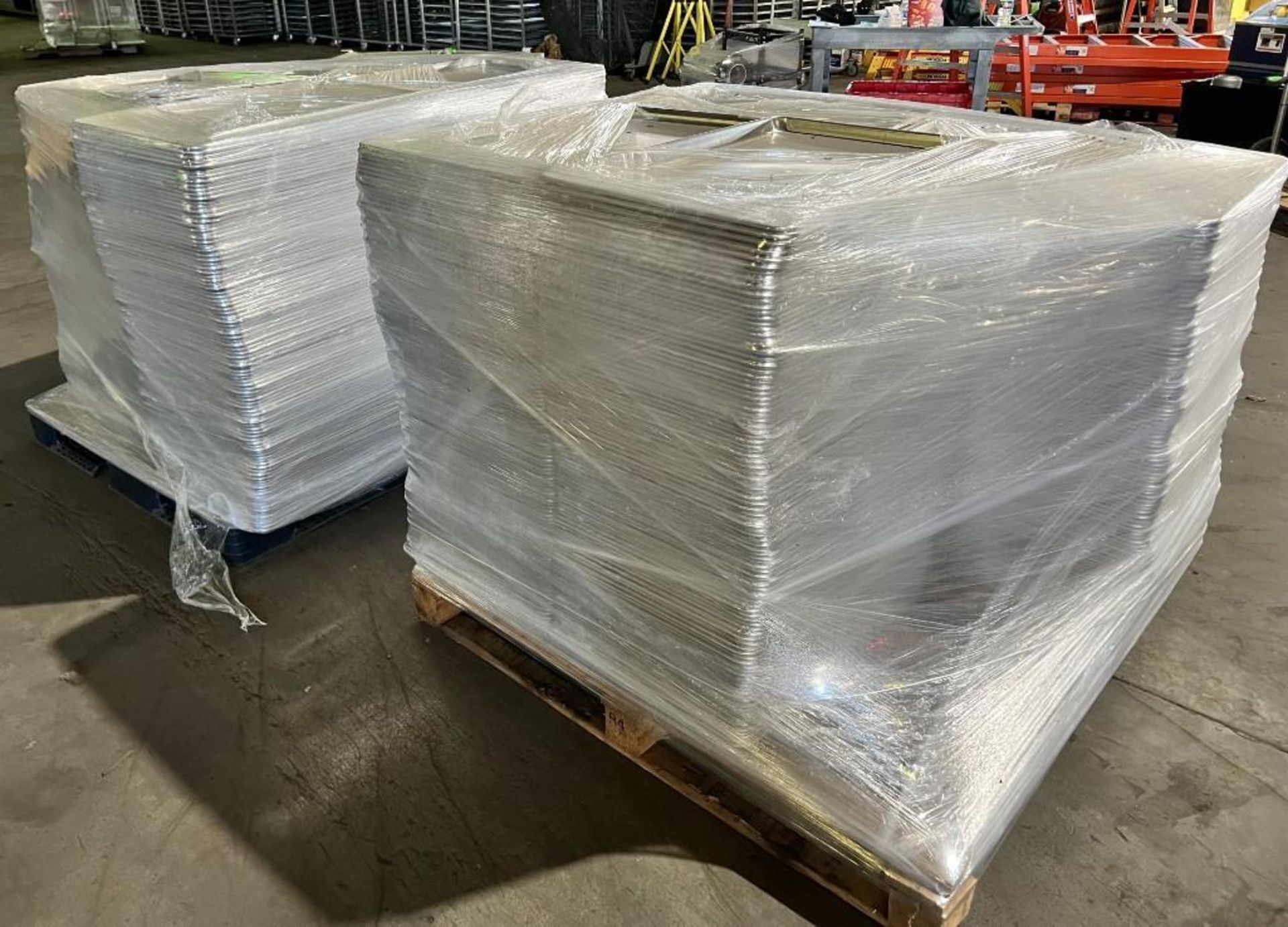 Lot Of Approximate 900 Stainless Steel Baking Pans. Approximate 17" x 25" x 1" deep. - Image 3 of 5