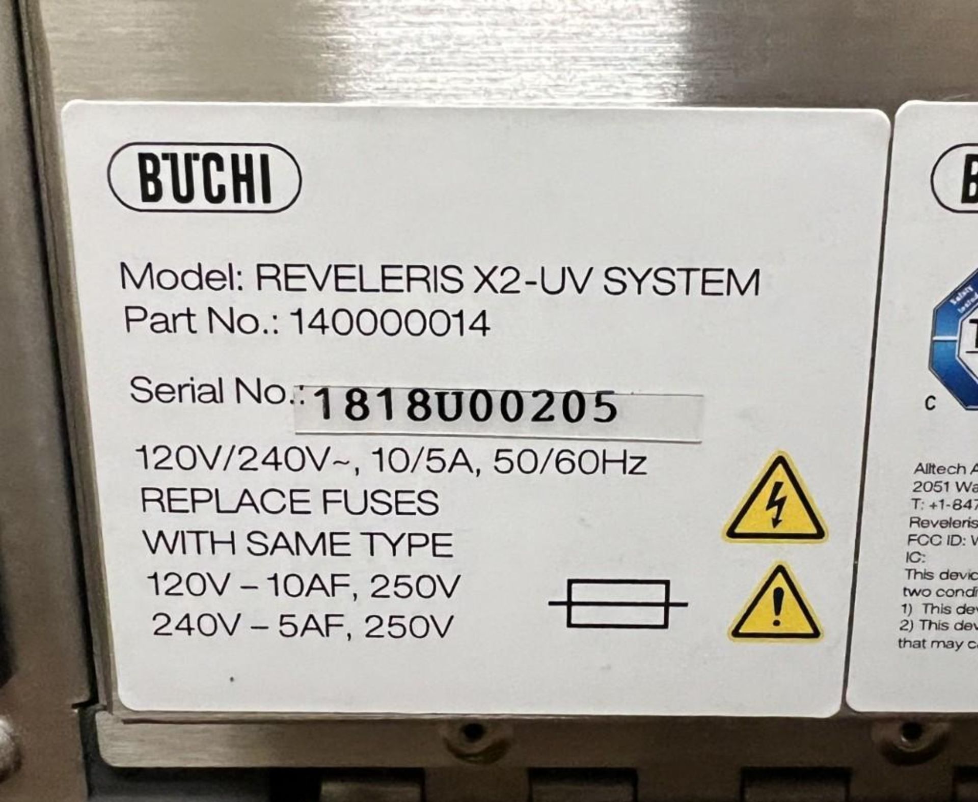Buchi Reveleris X2-UV Flash Chromatography System, Part# 140000014, Serial# 181U00205. With flash ca - Image 9 of 16