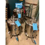 Lot Of (3) NEW Approximate 50 Liter Stainless Steel Tanks.