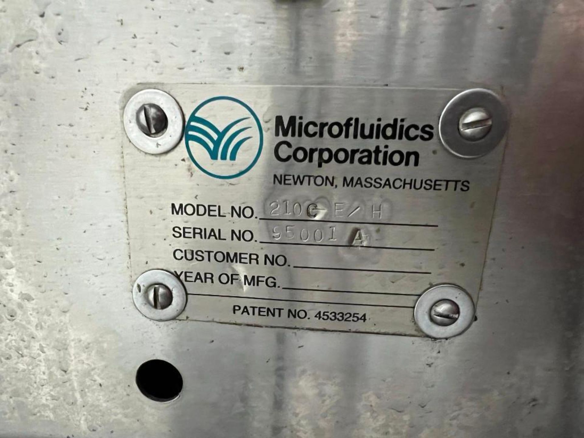 Microfluidics Pilot Scale Microfluidizer Processor, Stainless Steel, Model 210C-E/H, Serial# 95001A. - Image 13 of 15