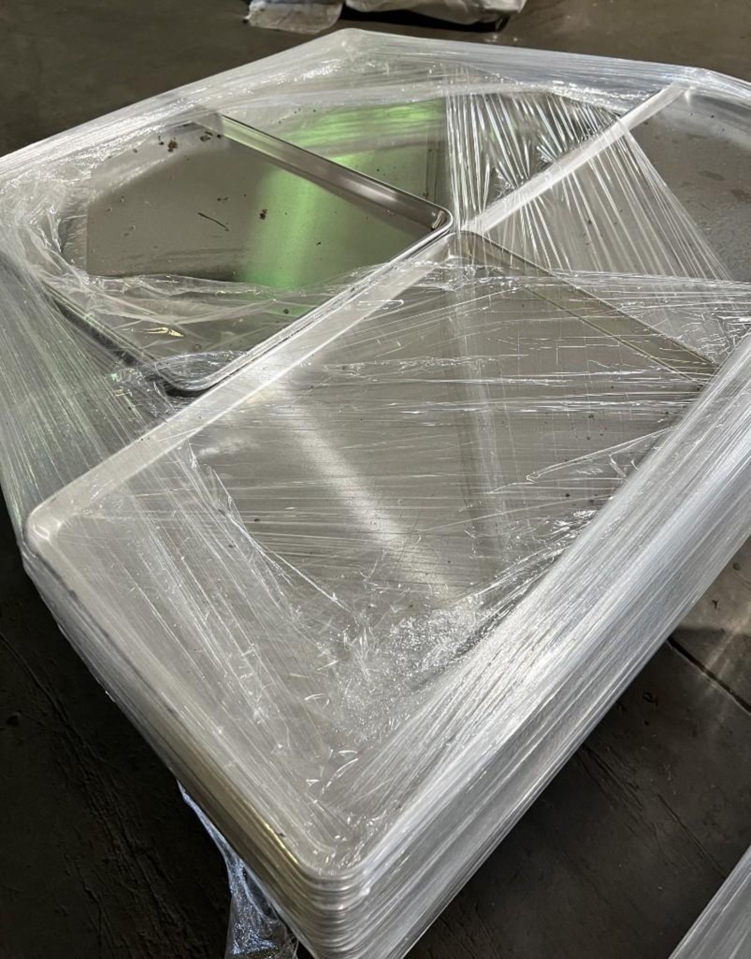 Lot Of Approximate 900 Stainless Steel Baking Pans. Approximate 17" x 25" x 1" deep. - Image 5 of 5