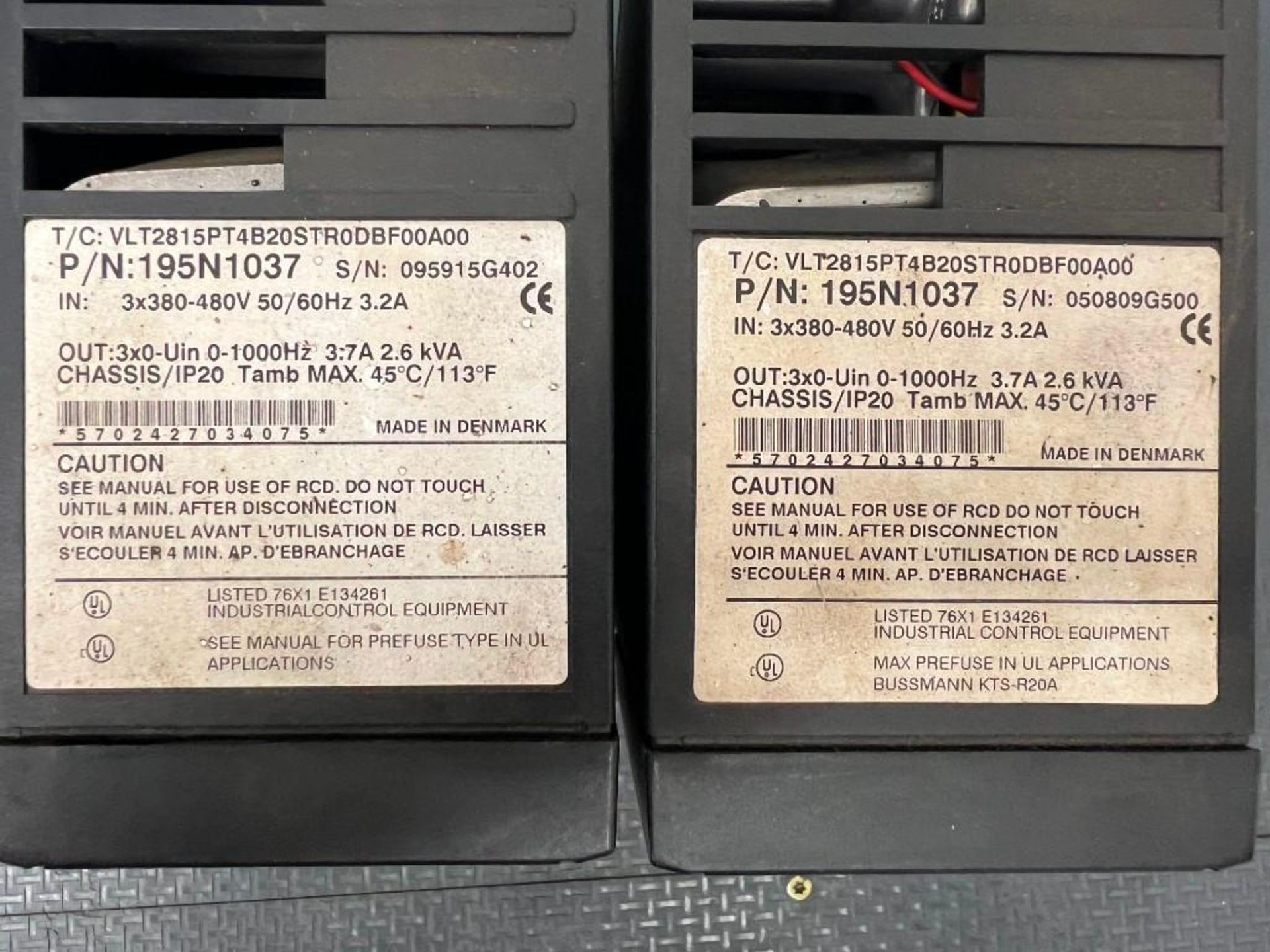 LOT OF 2 USED DANFOSS SPARE DRIVES 195N1037 - Image 2 of 2