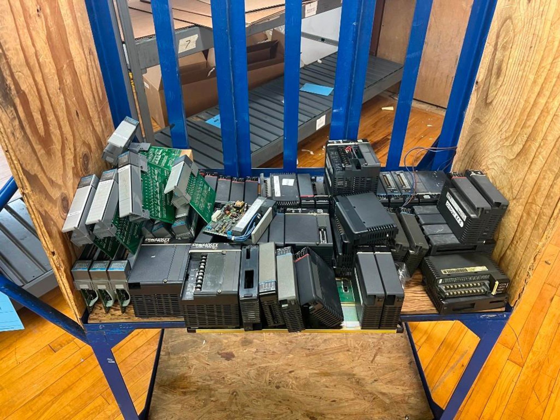 CONTENTS OF CART (CART NOT INCLUDED) MOSTLY USED PLC COMPONENTS (SOME NEW)