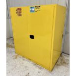 Uline Flammable Drum Storage Cabinet, Model H-3686M. (2) 55 Gallon drum capacity.