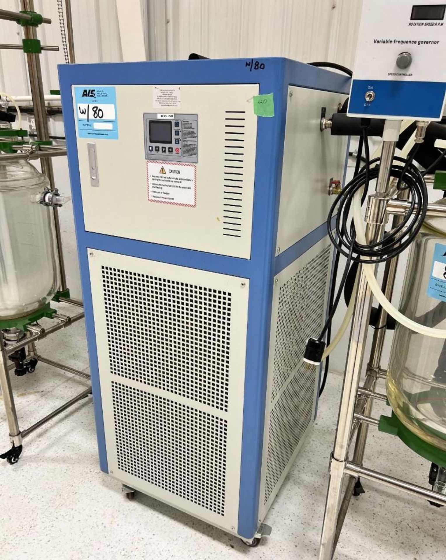 YHCHEM Jacketed Glass Reactor, Model JGR50L, Built 05/2019. With YHCHEM model YHLT-60A1 circulating - Image 9 of 11