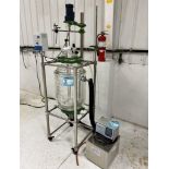 YHCHEM Jacketed Glass Reactor, Model JGR50L (D), Built 11/2019. With YHCHEM model YMD-150 heating ci