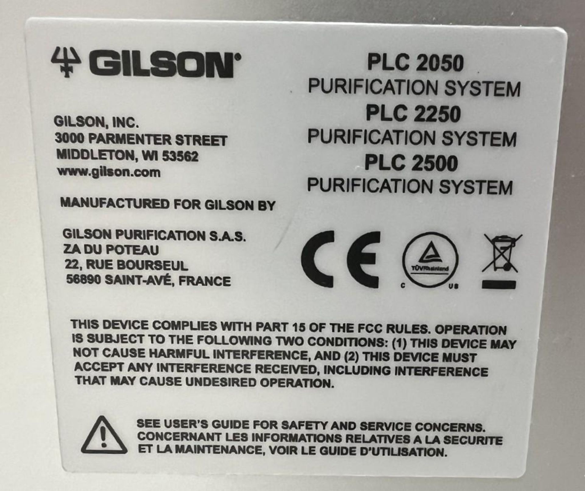 Gilson PLC Purification System Consisting Of: (1) Gilson PLC 2500, (1) Gilson CPC centrifugal partit - Image 10 of 24