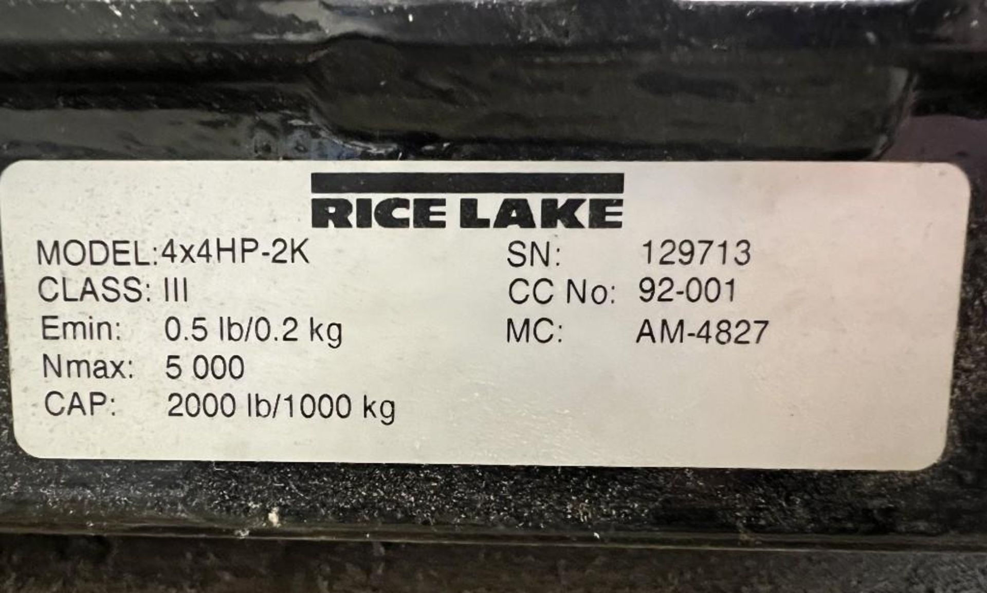 Lot Of (5) Floor Scales. With (4) Rice Lake 2000# 48" X 48" model 4X4HP-2K, serial# 130432, 130180, - Image 6 of 17