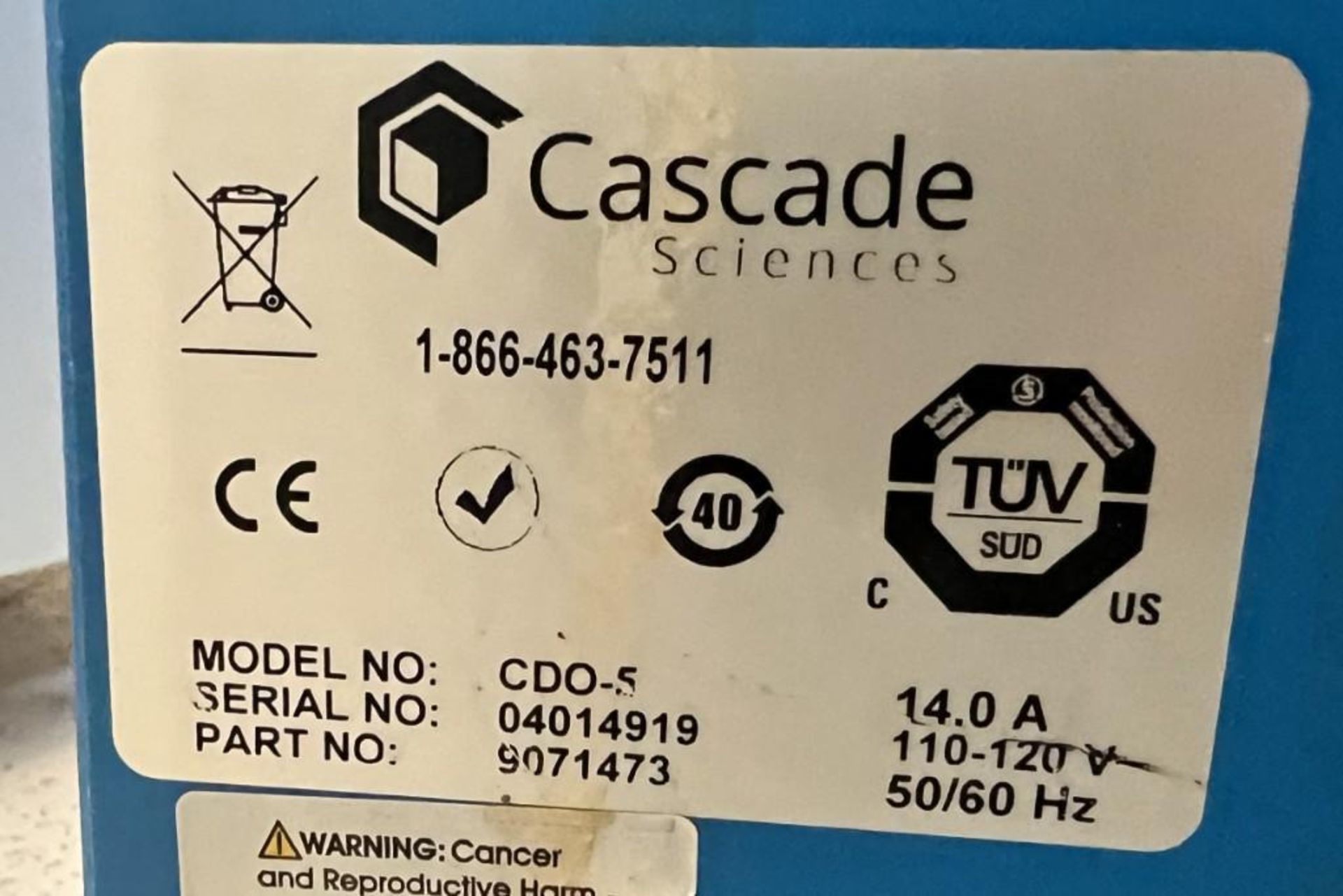 Cascade Sciences Vacuum Oven, Model CDO-5, Serial# 04014919. - Image 5 of 5