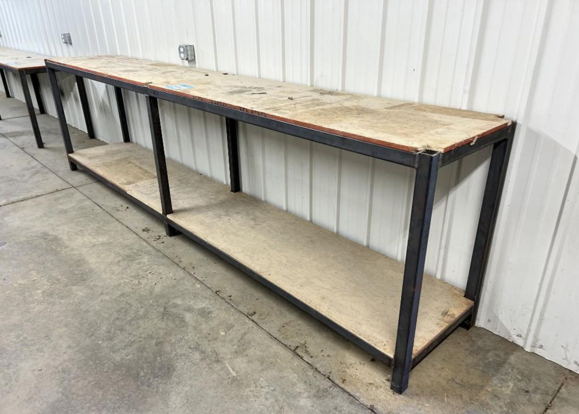 Lot Consisting Of: (3) Welded Metal Shelves. (2) 3 Tier, (1) 2 tier, welded metal cage, welded table - Image 10 of 11