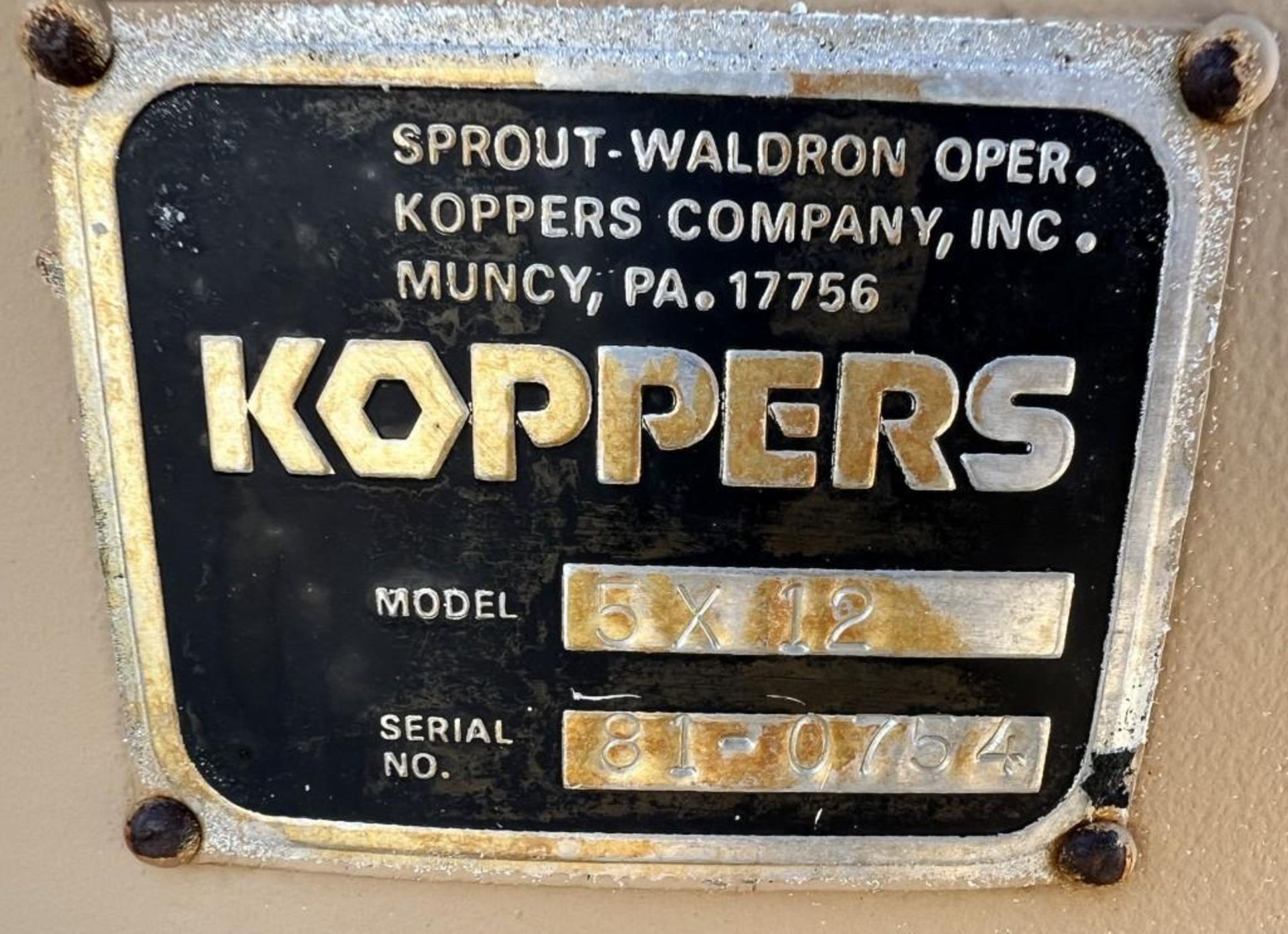 Sprout-Waldron Koppers Screener, Model 5X12, Serial# 81-0754. With 5hp motor. - Image 9 of 9