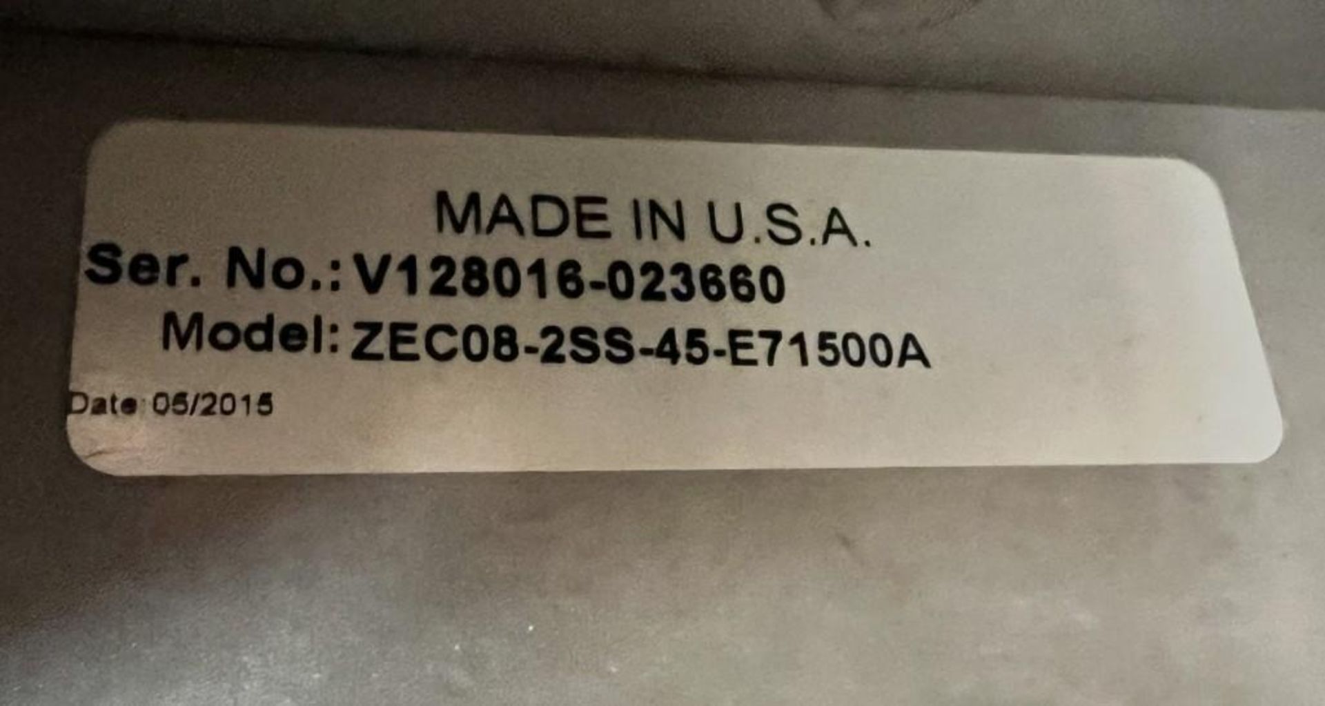 Lot Of (2) Stainless Steel Valves. (1) Mac Process diverter valve, model ZEC08-2SS-45-E71500A, seria - Image 5 of 9