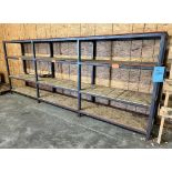 Lot Consisting Of: (2) Welded Metal Shelves, (1) 4 tier, (1) 3 tier, Landa hose reel with sprayer, (