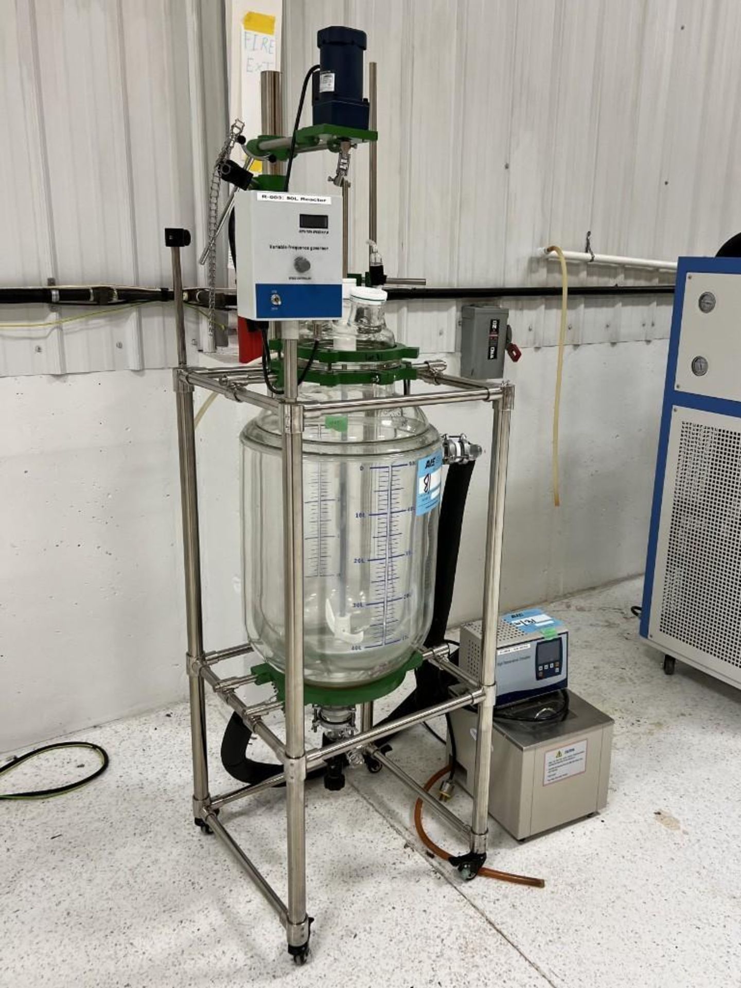 YHCHEM Jacketed Glass Reactor, Model JGR50L (D), Built 11/2019. With YHCHEM model YMD-150 heating ci - Image 2 of 9