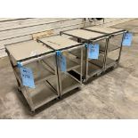 Lot Of (4) Stainless Steel Carts. With (2) Uline, (2) Lakeside.