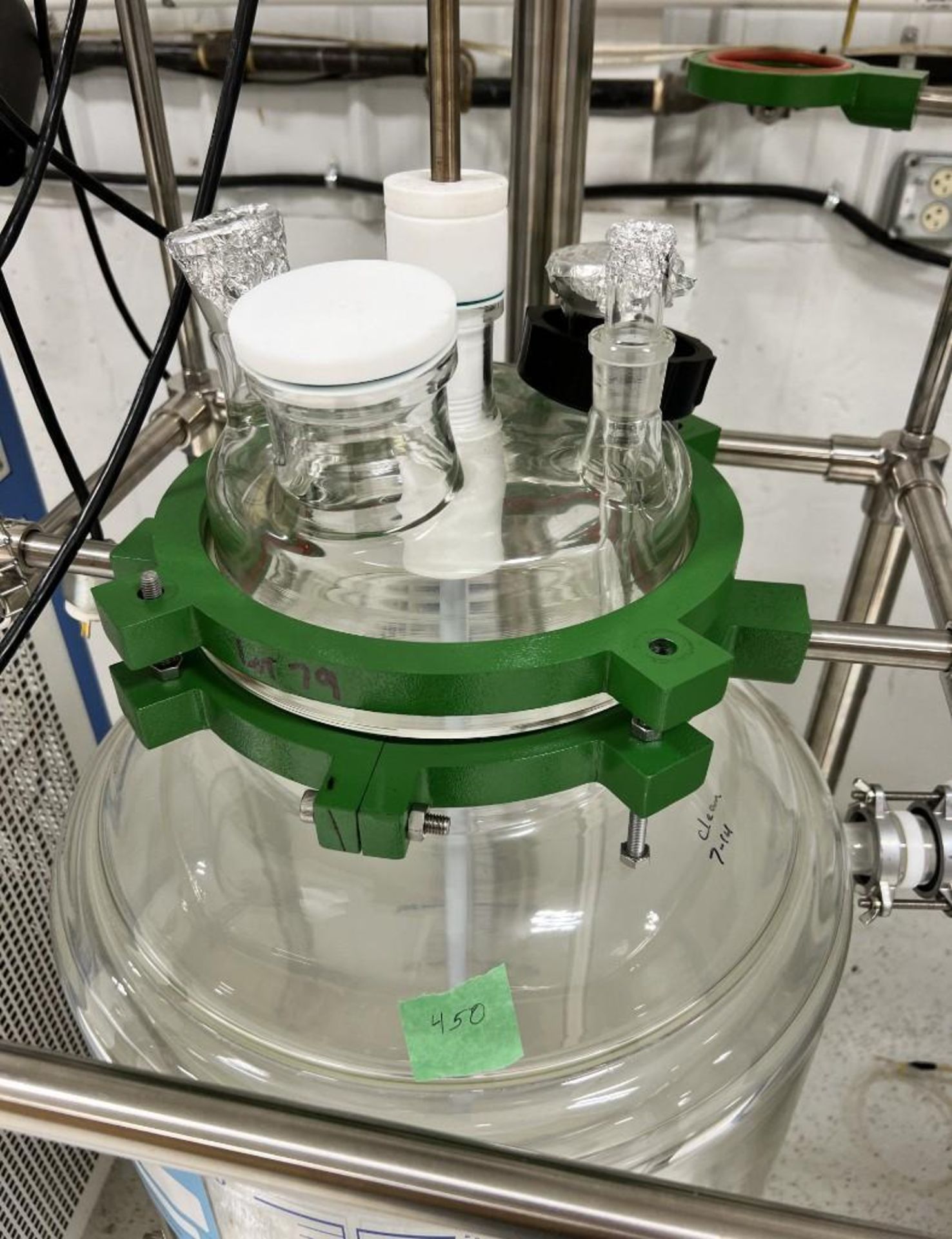 YHCHEM Jacketed Glass Reactor, Model JGR50L (D), Built 11/2019. With YHCHEM model YHLT-60A1 circulat - Image 5 of 11