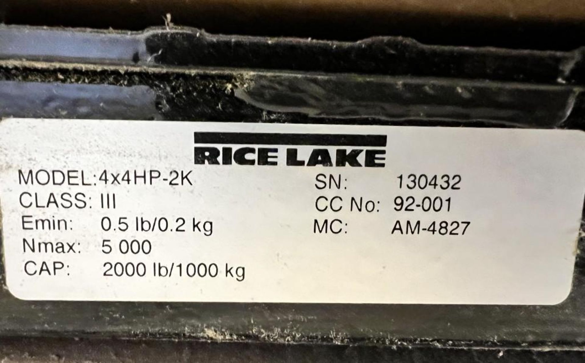 Lot Of (5) Floor Scales. With (4) Rice Lake 2000# 48" X 48" model 4X4HP-2K, serial# 130432, 130180, - Image 4 of 17