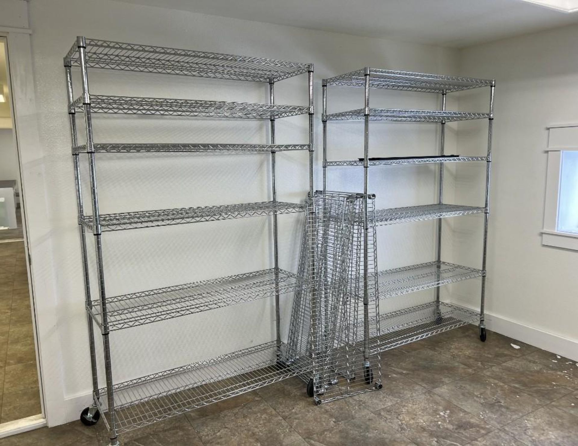 Lot Of (6) Metro Racks. With (5) extra shelves. - Image 2 of 4