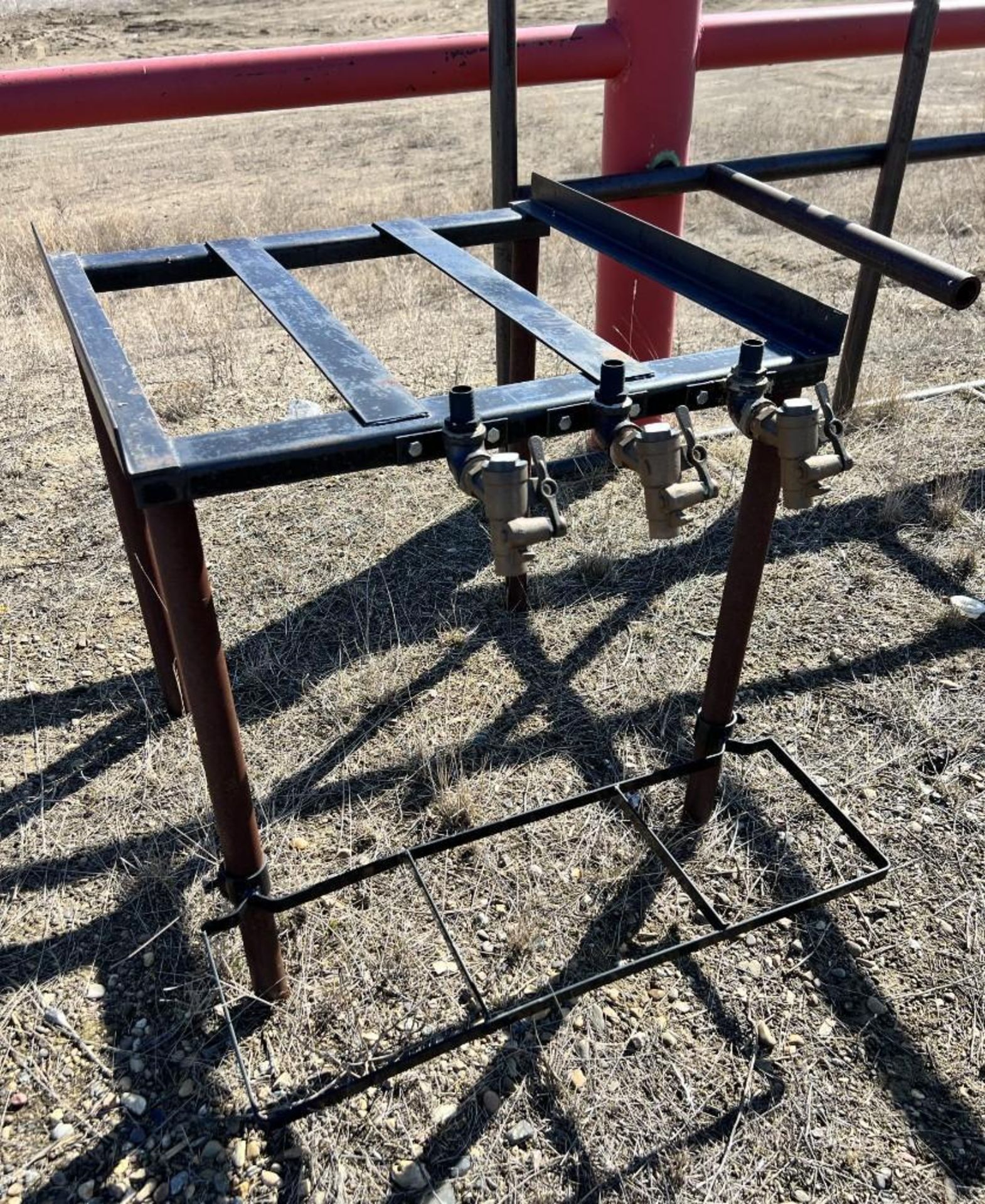 Lot Consisting Of: Steel ring, misc. piping, pipe rack, stand, guards, motor mount, (1) skid bracket - Image 6 of 22