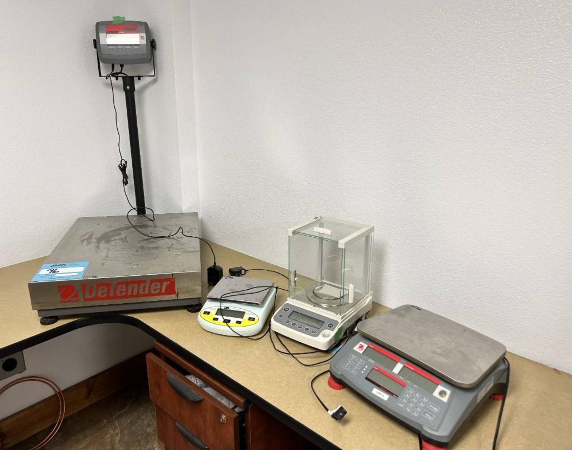 Lot Of (4) Scales. With (1) Ohaus 600 Pound platform scale, model D300BX with readout, (1) C Goldenw - Image 2 of 16