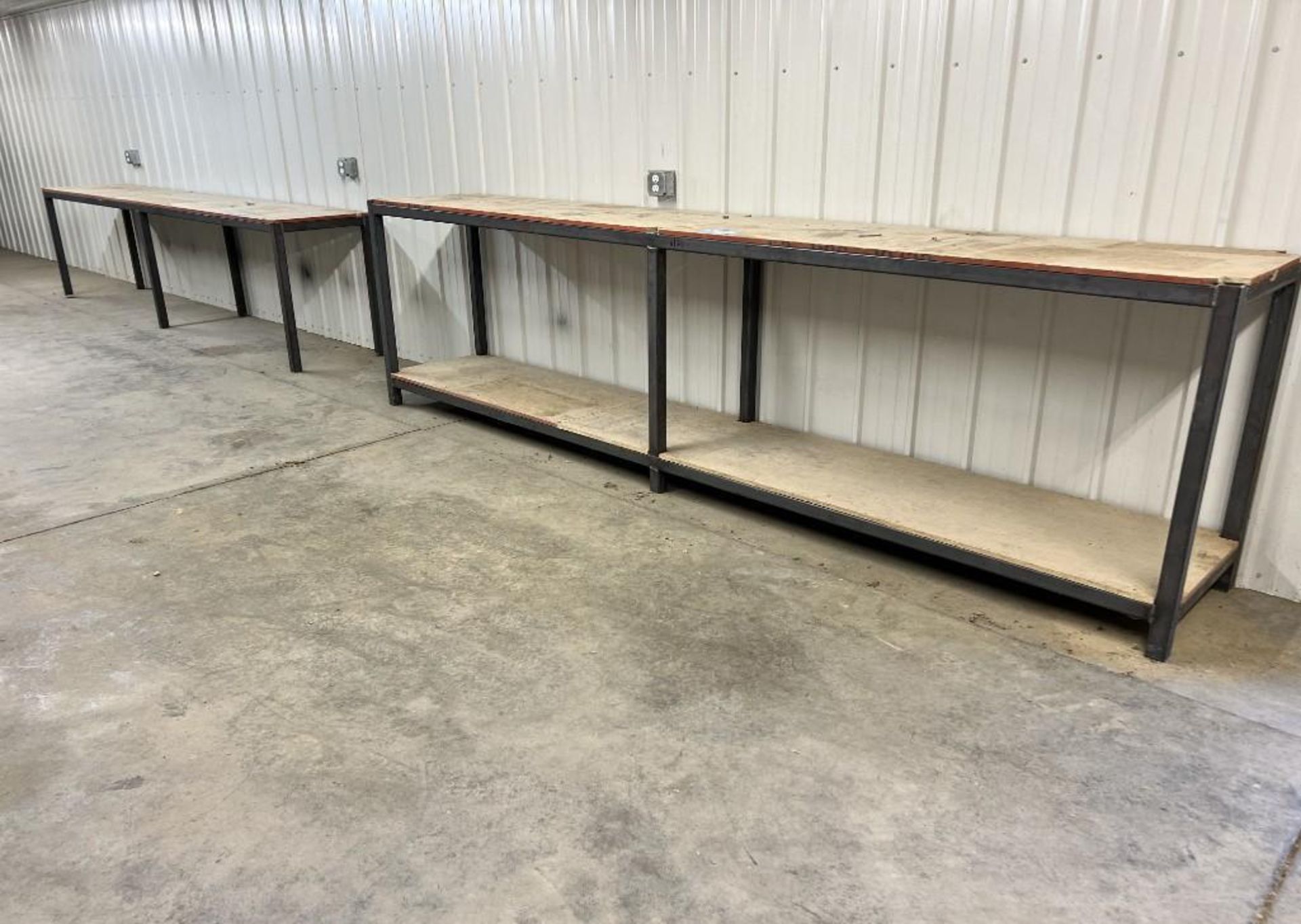 Lot Consisting Of: (3) Welded Metal Shelves. (2) 3 Tier, (1) 2 tier, welded metal cage, welded table - Image 9 of 11