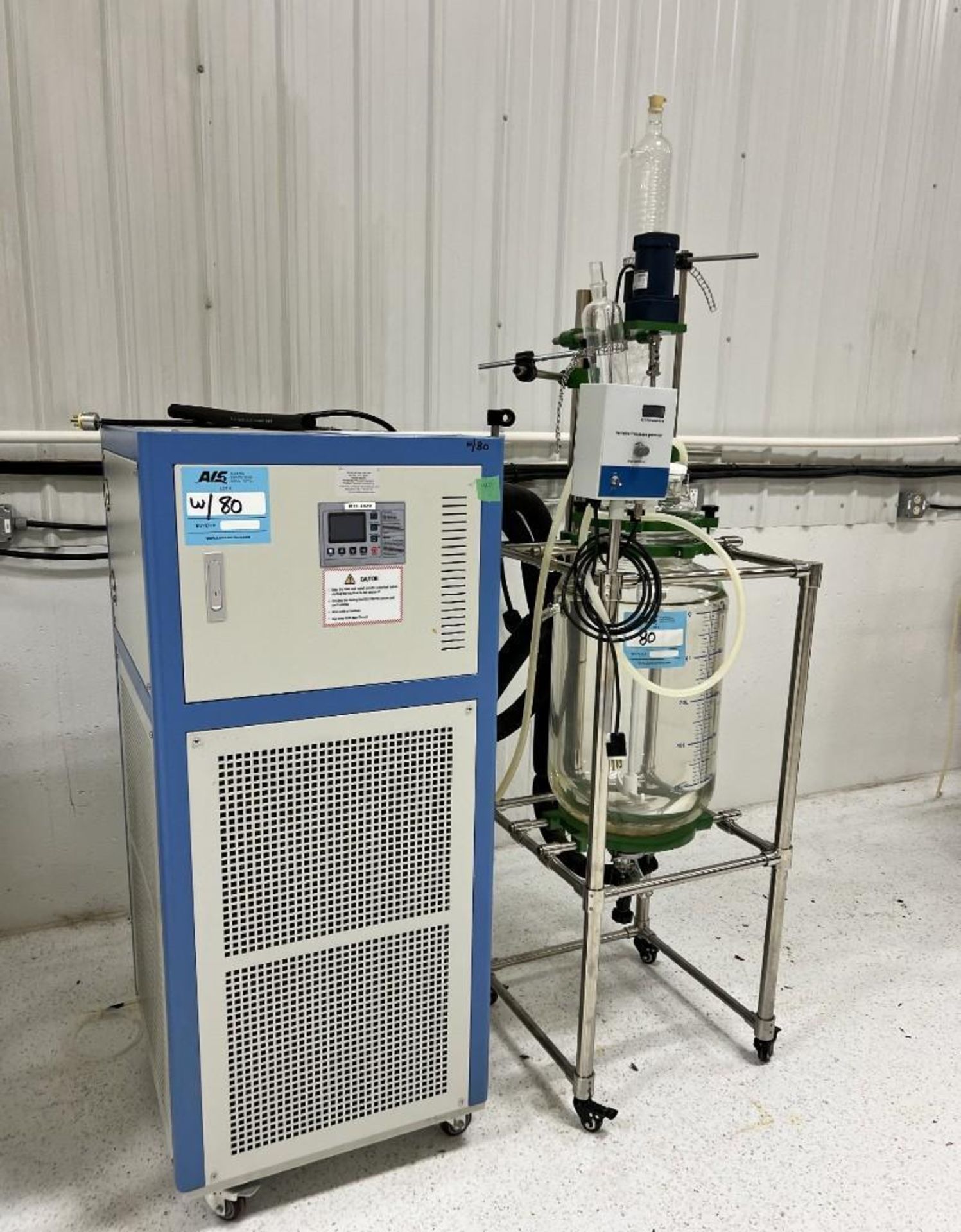 YHCHEM Jacketed Glass Reactor, Model JGR50L, Built 05/2019. With YHCHEM model YHLT-60A1 circulating - Image 2 of 11