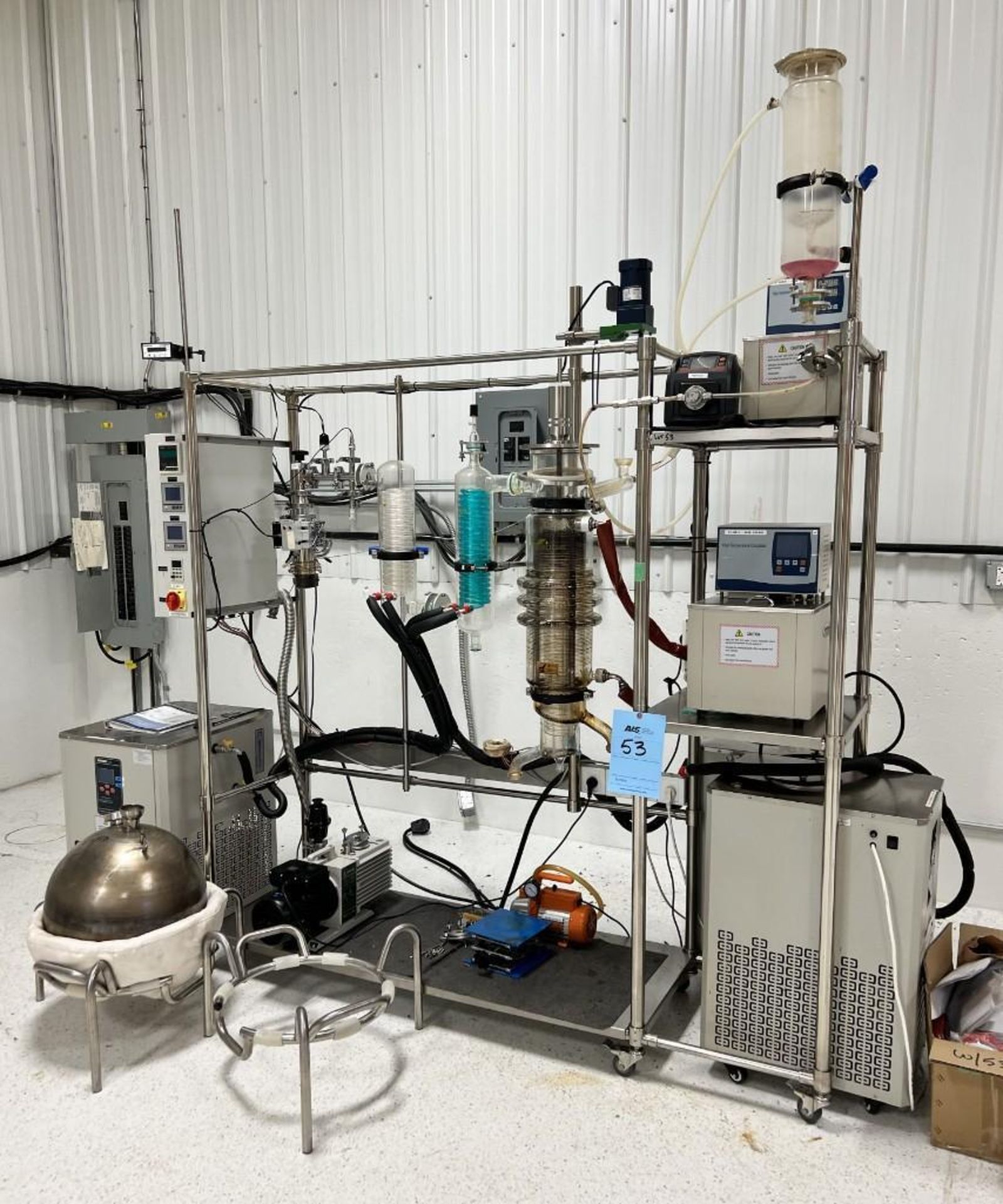YHCHEM Wiped Film Molecular Distillation System, Model YMD-150, Built 05/2019. With misc. glass, vac