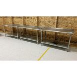 Lot Of (3) Stainless Steel Top Tables.