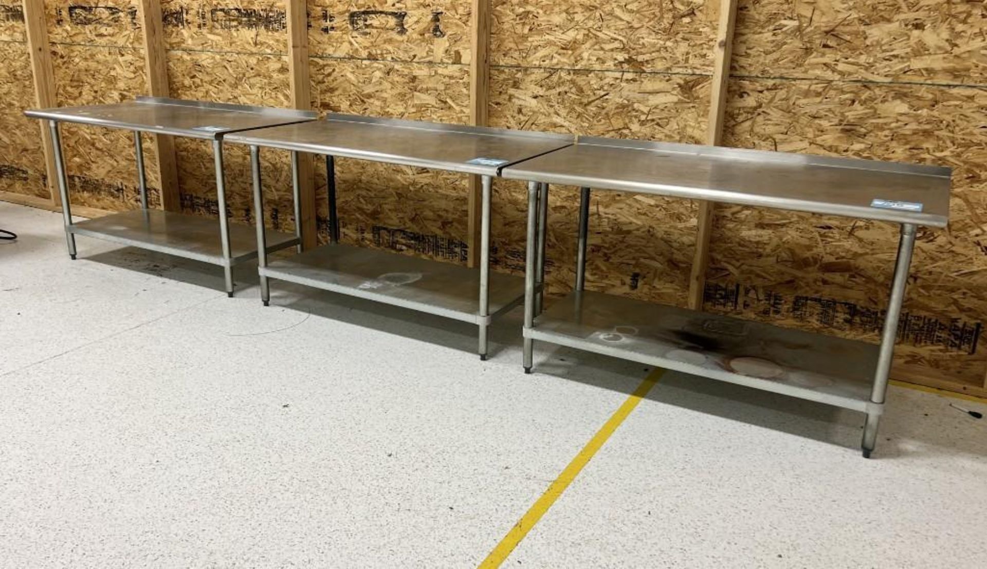 Lot Of (3) Stainless Steel Top Tables.