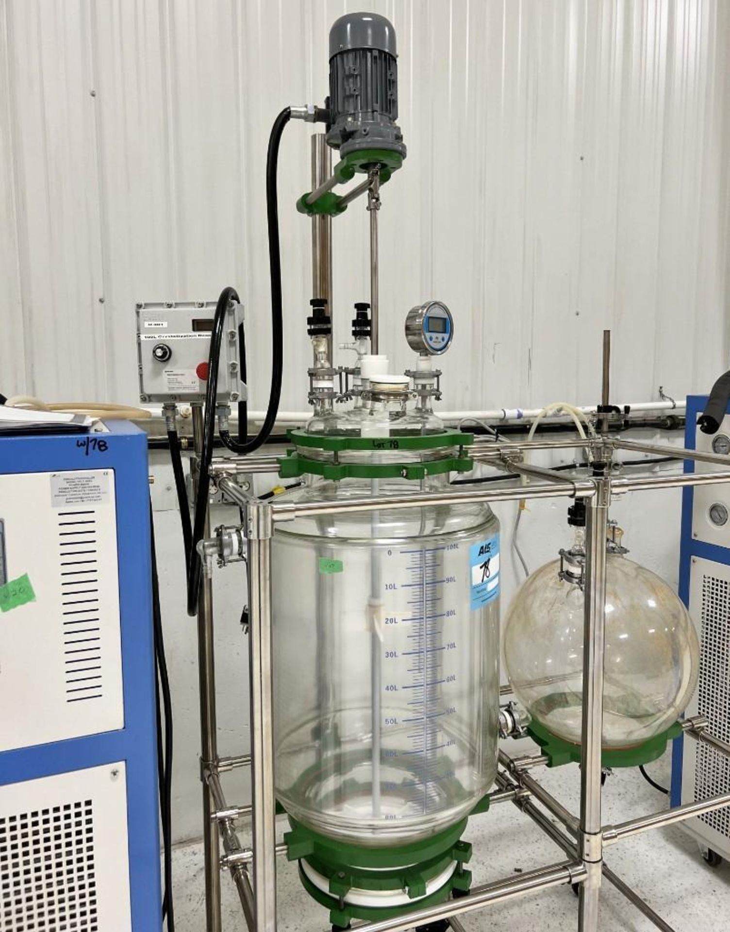 YHCHEM Glass Crystallization Reactor, Model EX-YFR-100L, Built 06/2019. With flask, YHCHEM model YHL - Image 3 of 13