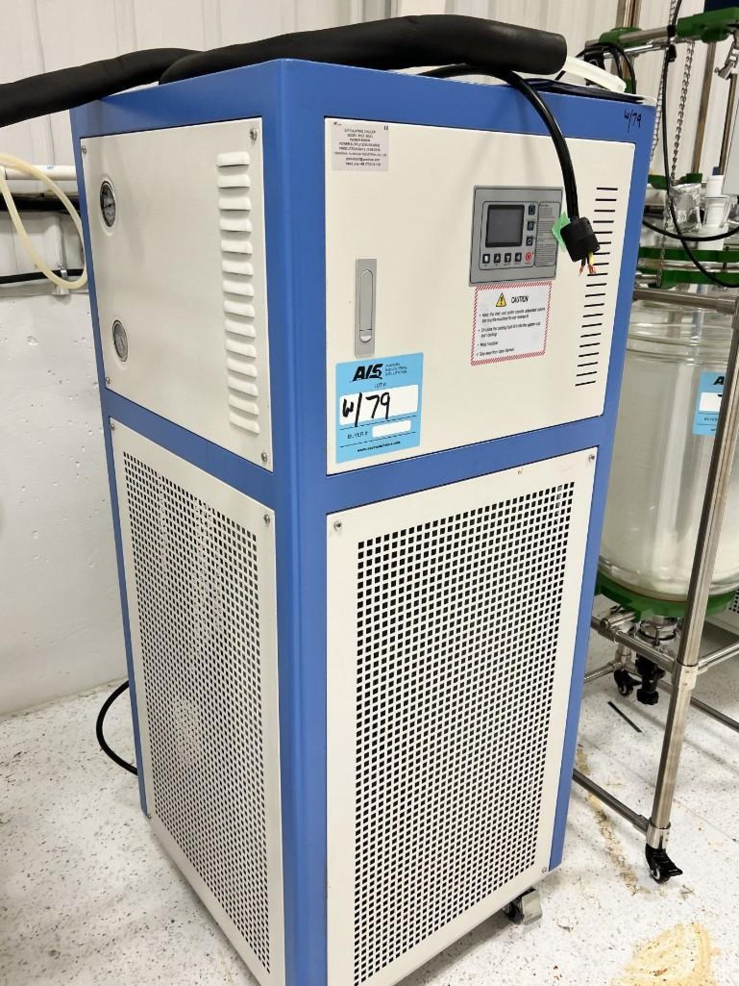 YHCHEM Jacketed Glass Reactor, Model JGR50L (D), Built 11/2019. With YHCHEM model YHLT-60A1 circulat - Image 10 of 11