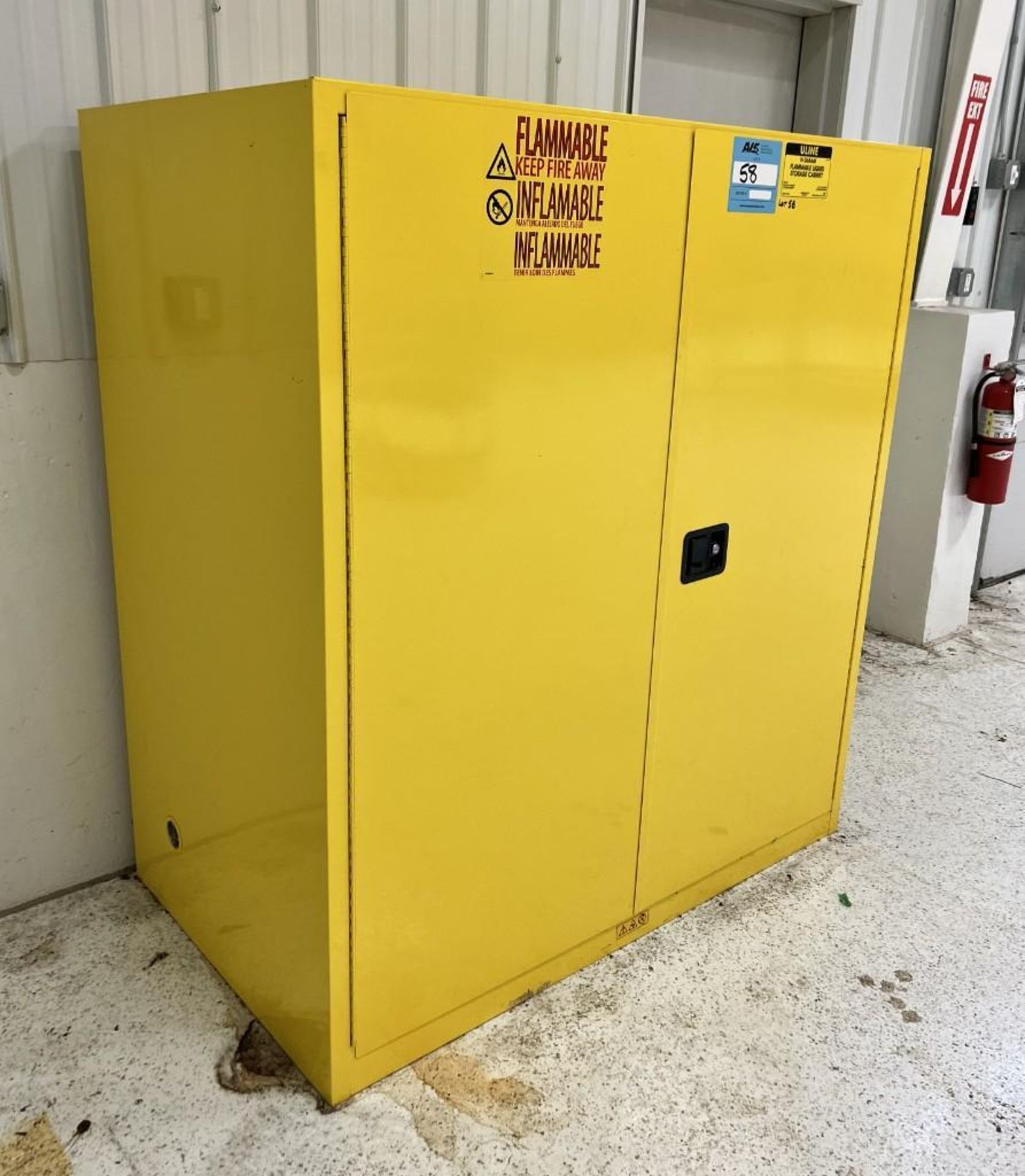 Uline Flammable Drum Storage Cabinet, Model H-3686M. (2) 55 Gallon drum capacity. - Image 2 of 6