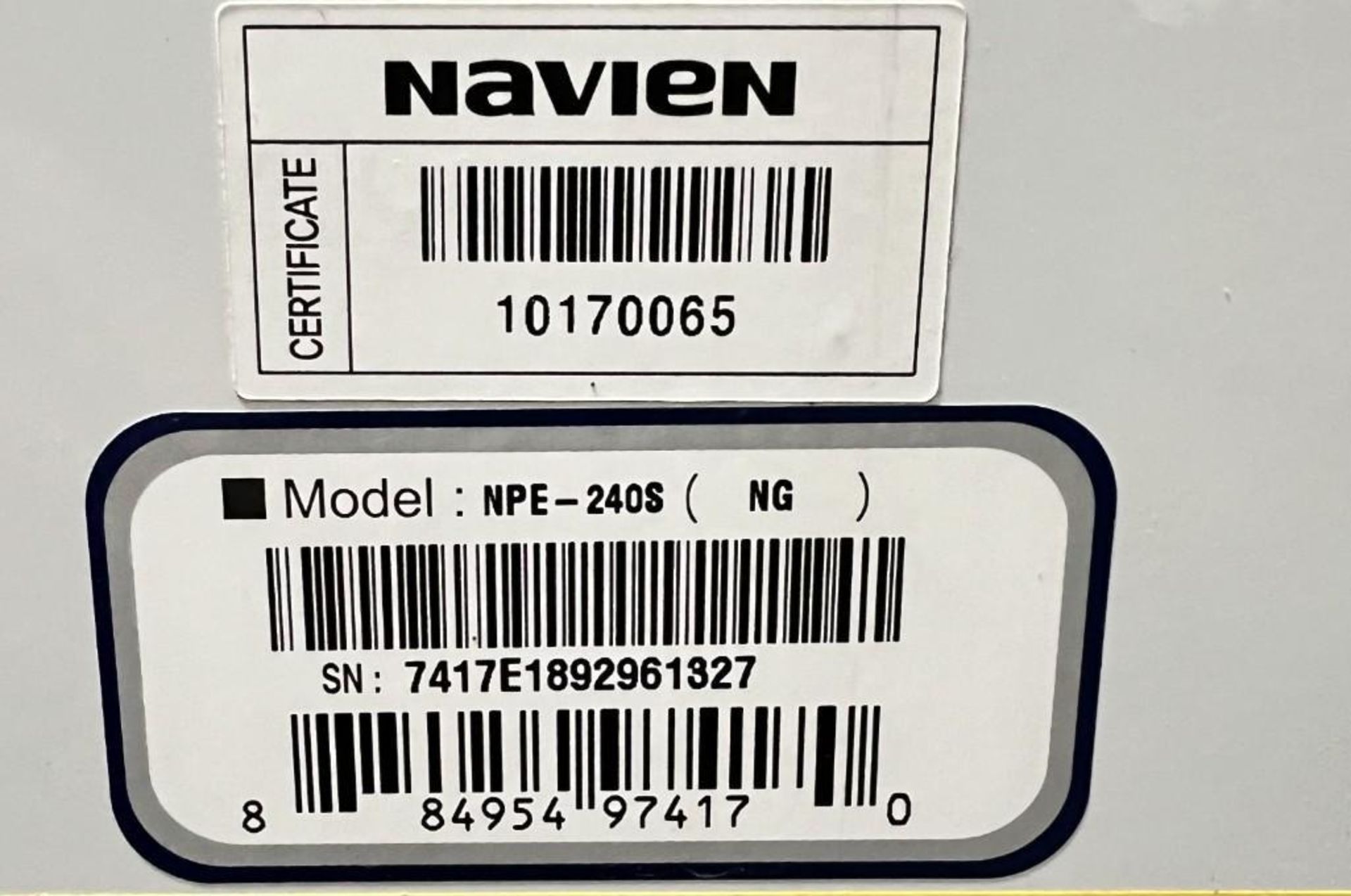 Navien Tankless Water Heater, Model NPE-240S, Serial# 7417E1892961327. - Image 3 of 4