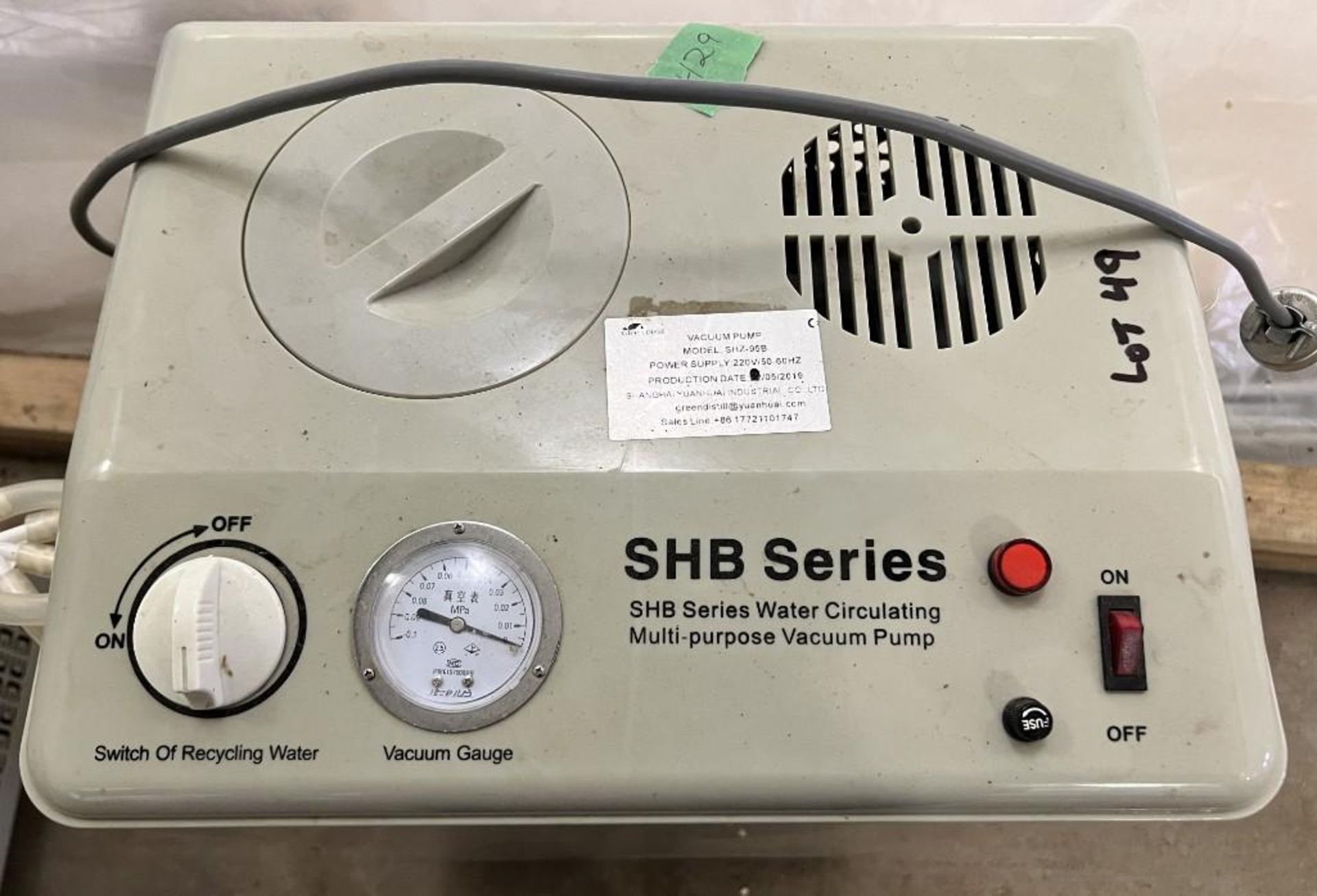 YHCHEM Water Vacuum Pump, Model SHZ-95B, Built 2019. - Image 4 of 5