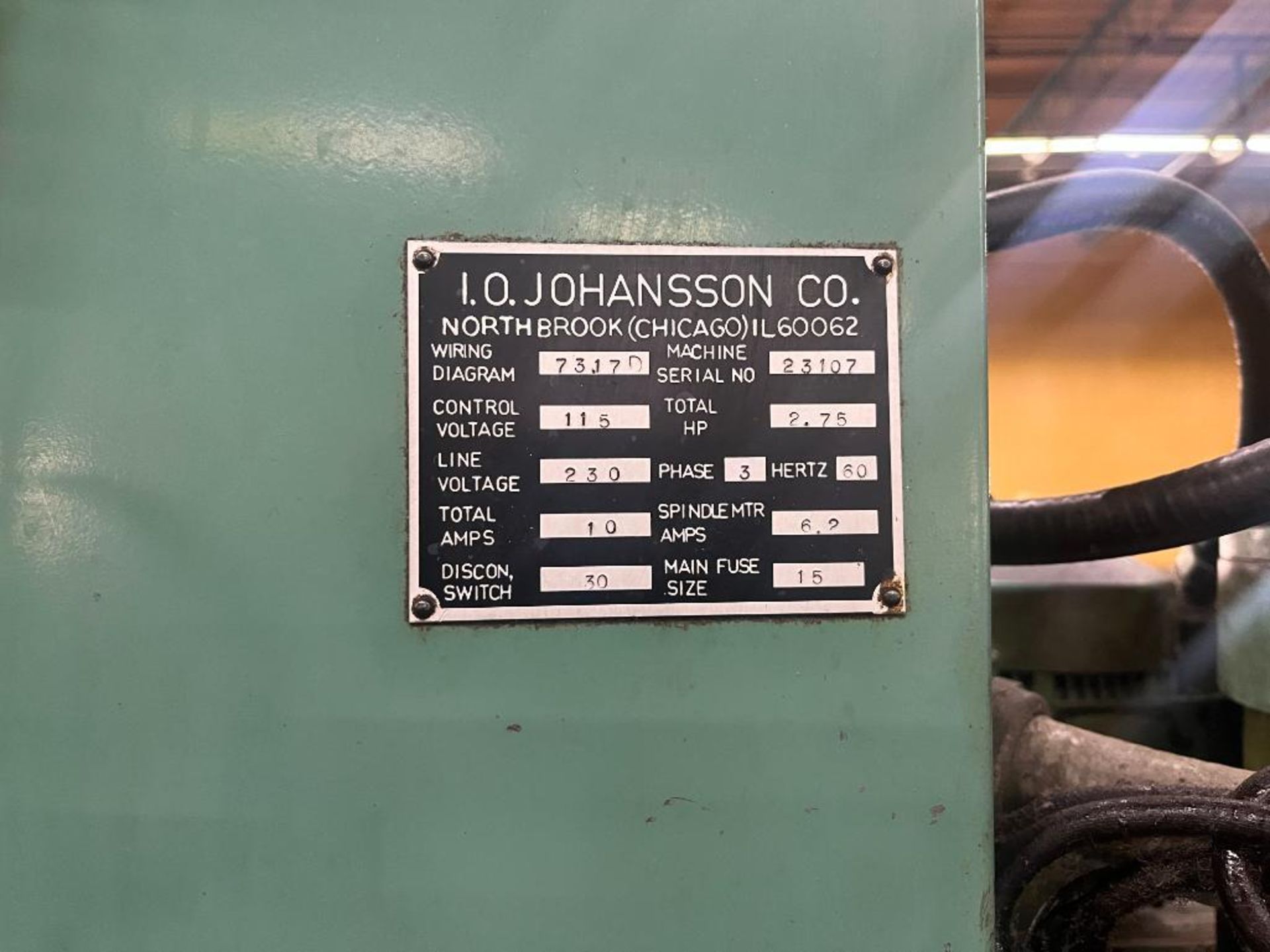 Johansson Radial Arm Drill with Push Button Controls, S/N 23107 - Image 12 of 15