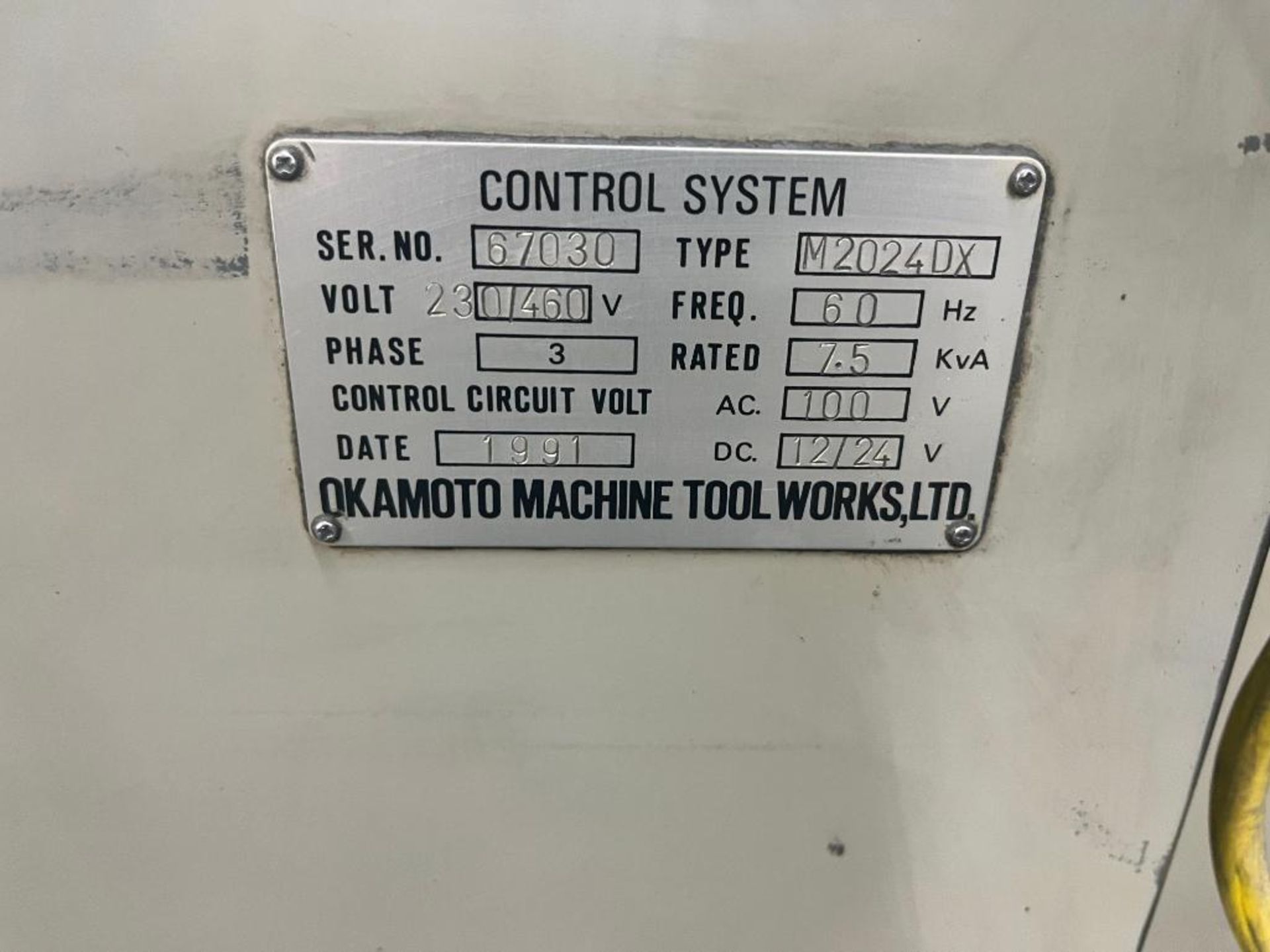 Okamoto PSG 20" x 24" Hydraulic Surface Grinder Model 2024DX, S/N 67030 with Chuck Control. 20" x 24 - Image 13 of 23