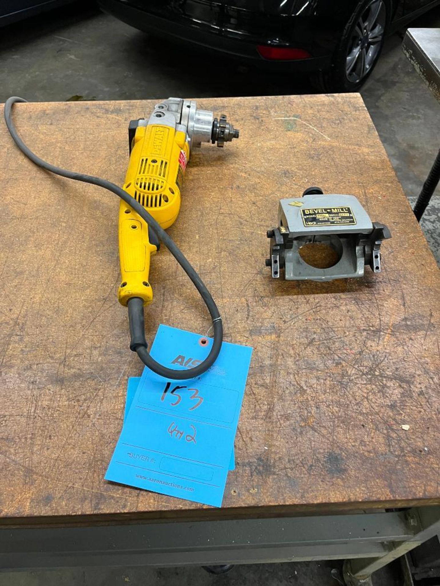 Lot (2): (1) Dewalt Angle Sander/Grinder Model D28493, S/N 016132 and (1) Heck Industries Bevel Mill