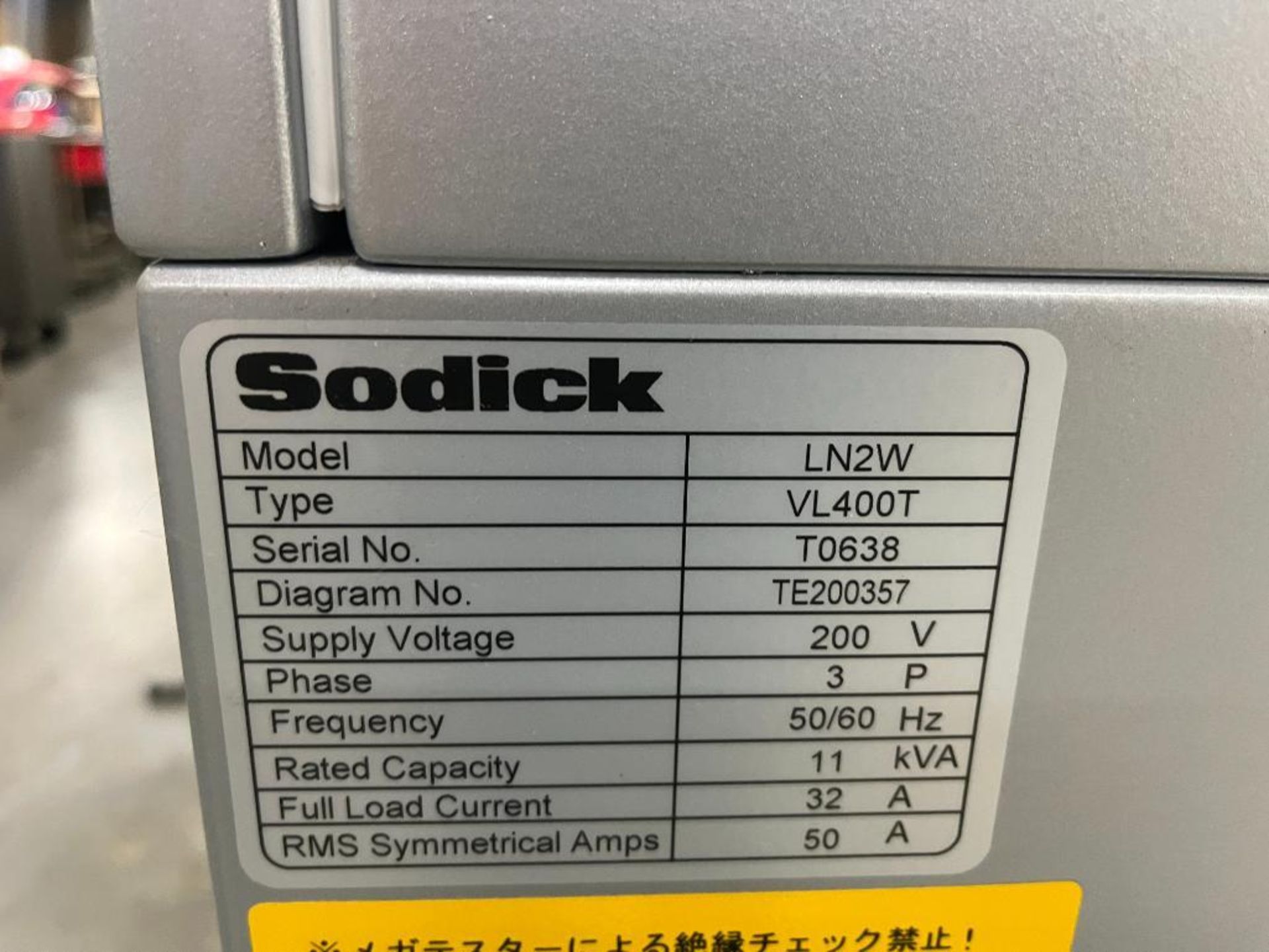 Sodick CNC Wire-Cut EDM Machine, Model VL400Q, S/N T0638 (2019) with Sodick LN2W CNC Control. With 8 - Image 6 of 41